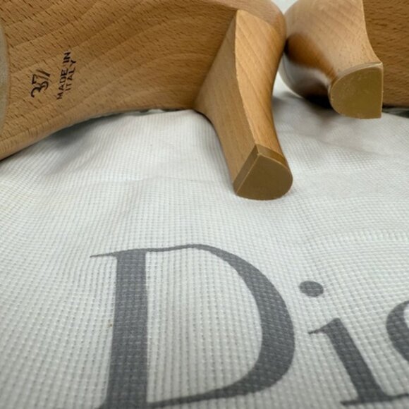 Dior Floar Clog Heels - White Leather - Size 37 (US 6.5) - Picture 3 of 5